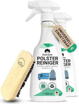 Emma Grün® Premium Polsterreiniger 2er Set inkl. Polsterbürste