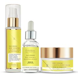 ErthSkin London Bienengift + Manuka-Honig-Creme + Elixierserum + Y-Serumöl