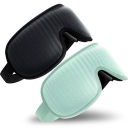 OMNIRELEXX® 2er Set - Atmungsaktive - 3D Schlafmaske  inklusive Reisebeutel (Schwarz & Türkis)