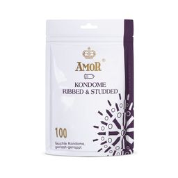 AMOR Gerippt-Genoppt Kondome 53mm