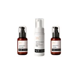 oxy8 Naturkosmetik - Starter Set: Reinigungsschaum, Tagescreme & Nachtcreme – klare, gepflegte Haut