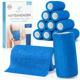 Health Press Haftbandage – Selbstklebender Verband 10 cm x 4,5 m – 12 Rollen