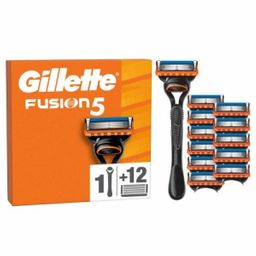 Gillette Fusion5 Rasierer für Männer, 1 Gillette Rasierer, 12 Ersatzklingen