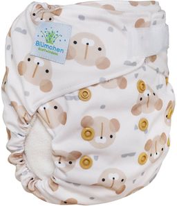 Blümchen Pocketwindel mit Bambusfutter Klett Cozy Teddy