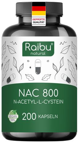 NAC 800 mg Kapseln, (N Acetyl Cystein) - RAIBU