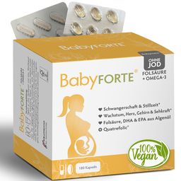 BabyFORTE Folsäure + Omega-3 ohne Jod | Schwangerschaftsvitamine & Stillzeit Vitamine