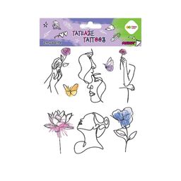 HAPPY COLOR Lineart & Aquarella Temporäre Tattoos Kinder Set