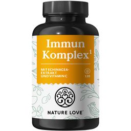 NATURE LOVE® Immun Komplex - 120 Kapseln - Echinacea-Extrakt, Vitamin C & D, Zink, Selen & Histidin
