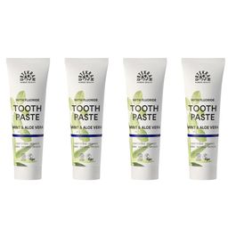 Urtekram Zahncreme Mint und Aloe Vera Zahnpasta mit Fluorid 4er-Pack