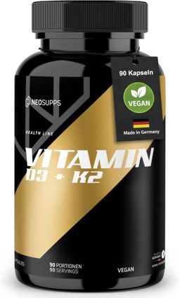 Neosupps Vitamin D3 + K2 hochdosiert,, Immunsystem, Knochenaufbau
