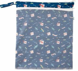 Popolini Windelsack mit Netztasche Dark Blue Planes