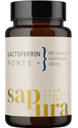 Lactoferrin Forte 200mg + 80mg Vitamin C | Hochdosiert | Reinheit >97% | 60 Kapseln | sapura health®