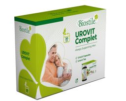Biostile Urovit Komplett – 30-Tage Prostata & Blase Kur mit Sägepalme, Zink, Selen + Kräutertee