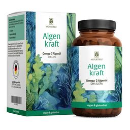 1000 mg Omega 3 Algenöl Mikroalgenöl hochdosiert DHA EPA 60 vegane Kapseln Algenkraft NATURTREU®
