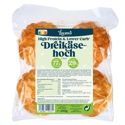 Locawo High Protein & Low Carb Dreikäsehoch | Proteinreiche Käsebrötchen | Käsewecken