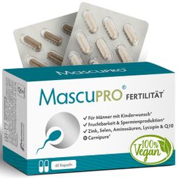 MascuPRO Fertilität | Fruchtbarkeit & Spermien | Folsäure, Q10 & Lycopin | Kinderwunsch Mann