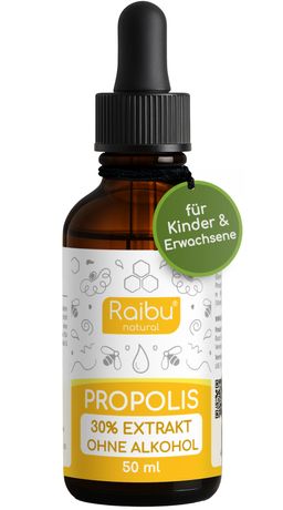 Propolis 30% Tropfen alkoholfrei - Bee Propolis Extrakt für Kinder & Erwachsene - RAIBU