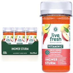 LiveFresh Ingwer Shot Vitamin C Kaltgepresst* – Ingwer Sturm – Natürliches Vitamin C