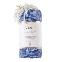 GREENDOOR Hamam Tuch Rautenmuster blau