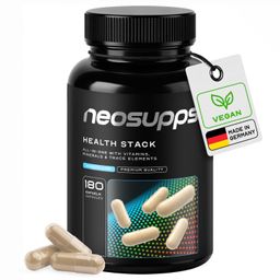 Neosupps Health Stack All-in-One, 180 Kapseln für tägliche Vitamine & Mineralstoffe