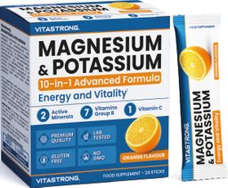 Vitastrong Magnesium & Kalium - Vierundzwanzig Sticks, Wohlbefinden im Alltag & Energie