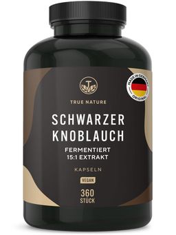 Schwarzer Knoblauch Extrakt 15:1 fermentiert - 1.500mg - 6 Monate Vorrat - TRUE NATURE®