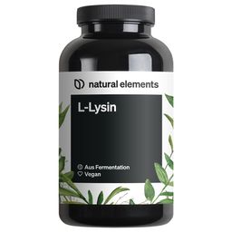natural elements L-Lysin – 365 Stk – 800mg L-Lysin 1000mg L-Lysin HCl/Tag – pflanzliche Fermentation