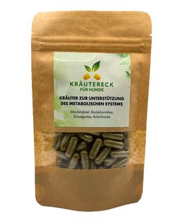 Kräuterkapseln Hund – Metabolisches System | mit Mariendistel, Artischocke & mehr