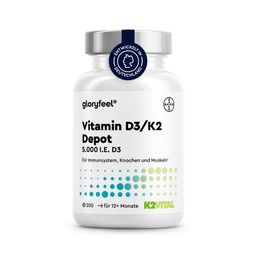 gloryfeel® Vitamin D3 K2 (K2VITAL® von Kappa) 5.000 I.E. Tabletten