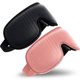 OMNIRELEXX® 2er Set - Atmungsaktive - 3D Schlafmaske inklusive Reisebeutel (Schwarz & Rosa)