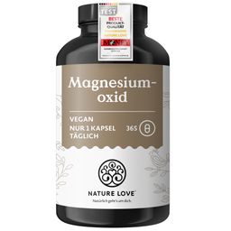 NATURE LOVE® Magnesiumoxid - 365 Kapseln – 660mg (davon 400mg elementares Magnesium) pro Kapsel