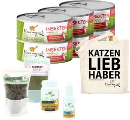 I love my cat Sparset für Bengalkatze Nassfutter und Soft-Snacks mit Insekten NEM und Pflege