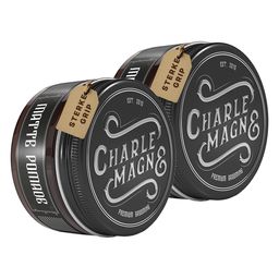 Charlemagne Pomade Set, Haarwachs für Männer mit starkem Halt und mattem Finish, Duft nach Leder