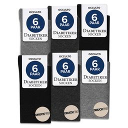 Occulto Diabetikersocken Herren ohne Naht Baumwolle 6er Pack (Modell: Oliver)