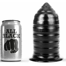 All Black - Gerippter Buttplug für intensives Analgefühl