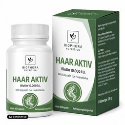 Haar Aktiv Biotin 10.000 µg | hochdosierte Biotinkapseln für Haare, Haarausfall und Haarbruch