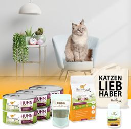 I love my cat Sparset für Sibirische Katze Nassfutter und Trockenfutter mit Huhn Nahrungsergänzung
