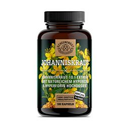 Johanniskraut Stimmung - Johanniskraut Kapseln Hochdosiert - Vegan DE SCHEUNENGUT® 180 Kapseln