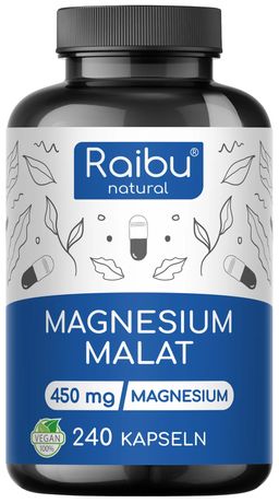 Magnesium Malat - Für Energiestoffwechsel, Müdigkeit & Muskelfunktion - Raibu