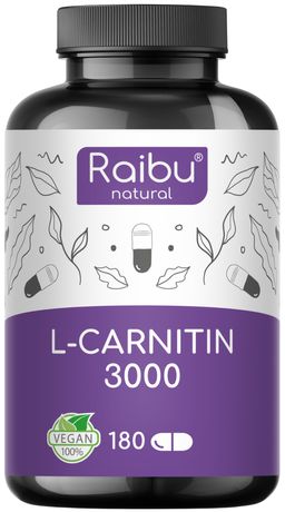 L-Carnitin Kapseln, 180 St, Premium Qualität, Laborgeprüft in Deutschland - RAIBU