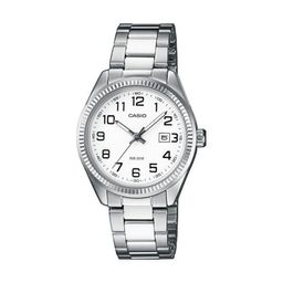 Casio Damen Analog Quarz mit Edelstahl Armbanduhr
