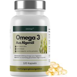 EXVital® Omega 3 Kapseln aus Algenöl, 2000mg DHA & EPA Tagesdosis