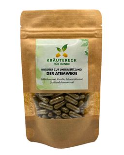Kräuterkapseln Hund – Atemwege | mit Schlüsselblume, Kamille & mehr