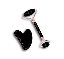 GENEVIEVE - GUA SHA & BEAUTY ROLLER OBSIDIAN-ONYX Gesichtsmassage Set