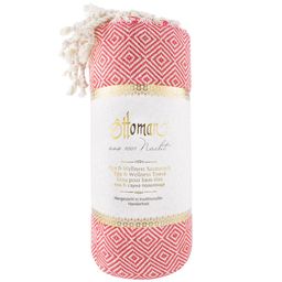 GREENDOOR Hamam Tuch Rautenmuster pink/weiß