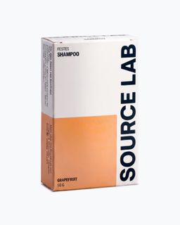 SOURCE LAB Festes Shampoo Grapefruit – frisch & klar, mit Mineralienkomplex & Luffa-Kissen