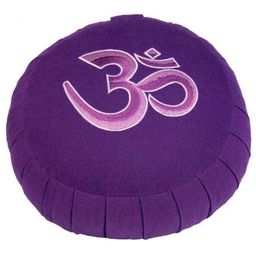 Meditationskissen ZAFU BASIC lila Stick OM violett, Dinkelhülsenfüllung 265-OML