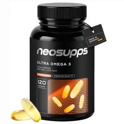 Neosupps Ultra Omega 3 Kapseln, 120 Kapseln, hochdosiert, EPA & DHA, für Herz, Gehirn und Körper