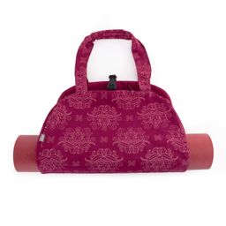 bodhi Maharaja Collection: Gemusterte Yoga Bag NAMASTÉ "Lotus", berry