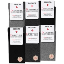 Occulto Diabetikersocken Herren ohne Naht ohne Gummibund Baumwolle 6er Pack (Modell: Oliver)